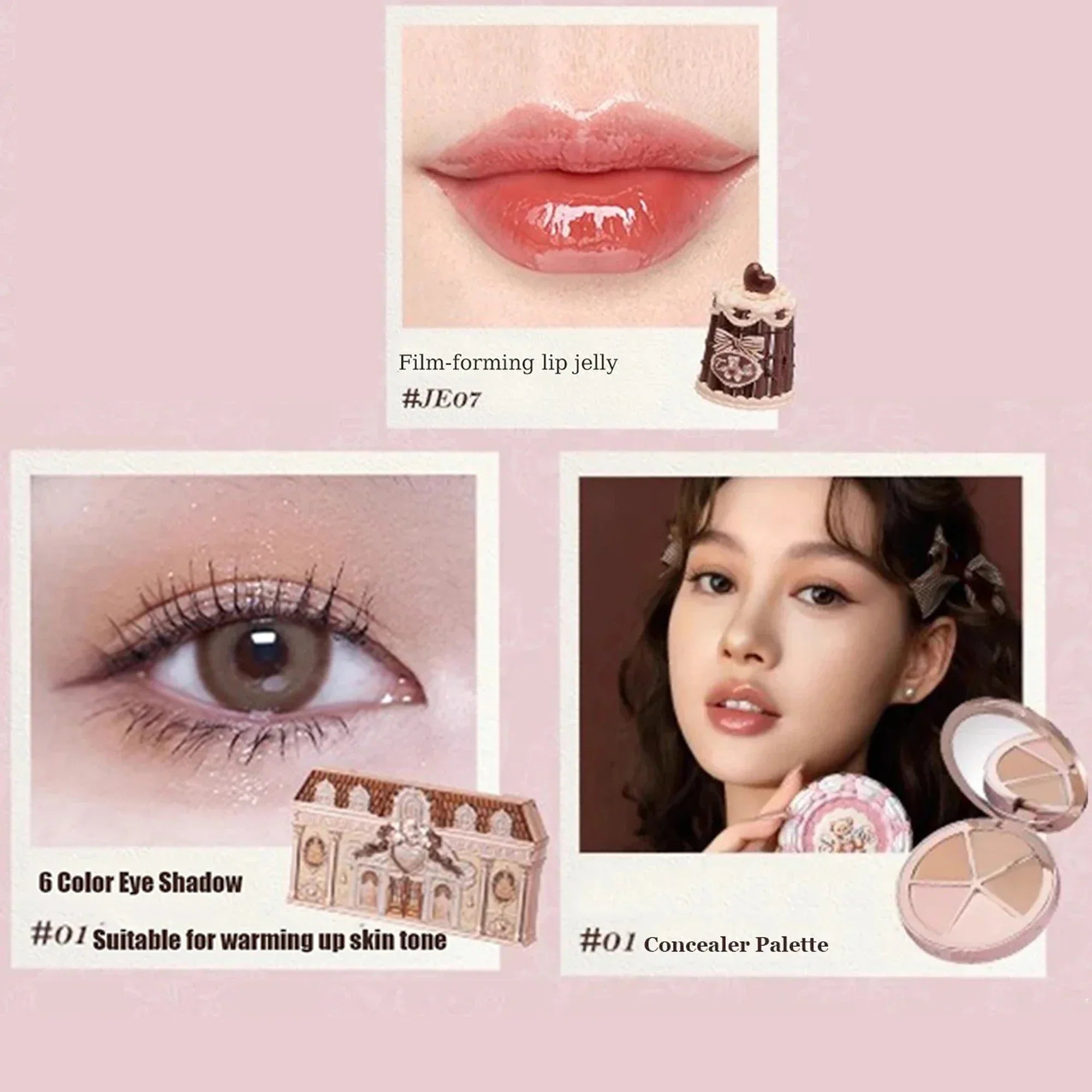 Flower Knows Makeup Set Sweetie Bear Gift Kit Setting Powder Long Lasting Concealer Palette Matte Blush Lipstick Pressed Powder
