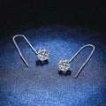 Moissanite Earrings S925 Sterling Silver Plated with White Gold Ear Wire Line Drop Earring Hoop Wedding Fine Jewelry