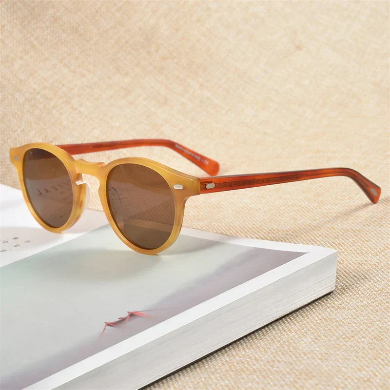 Gregory Peck Vintage Polarized Sun Glasses OV5186 Clear Frame Sunglasses Brand Designer Men Women OV 5186 Gafas Oculos with case