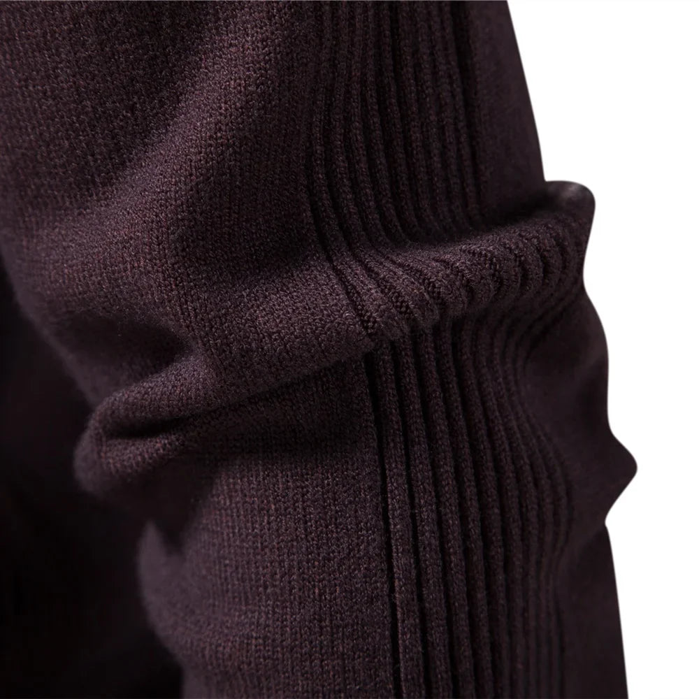 2021 New Winter Men Turtleneck Sweater Casual Solid Color Warm Pullover High Quality Slim High Neck Long Sleeve Sweater Men