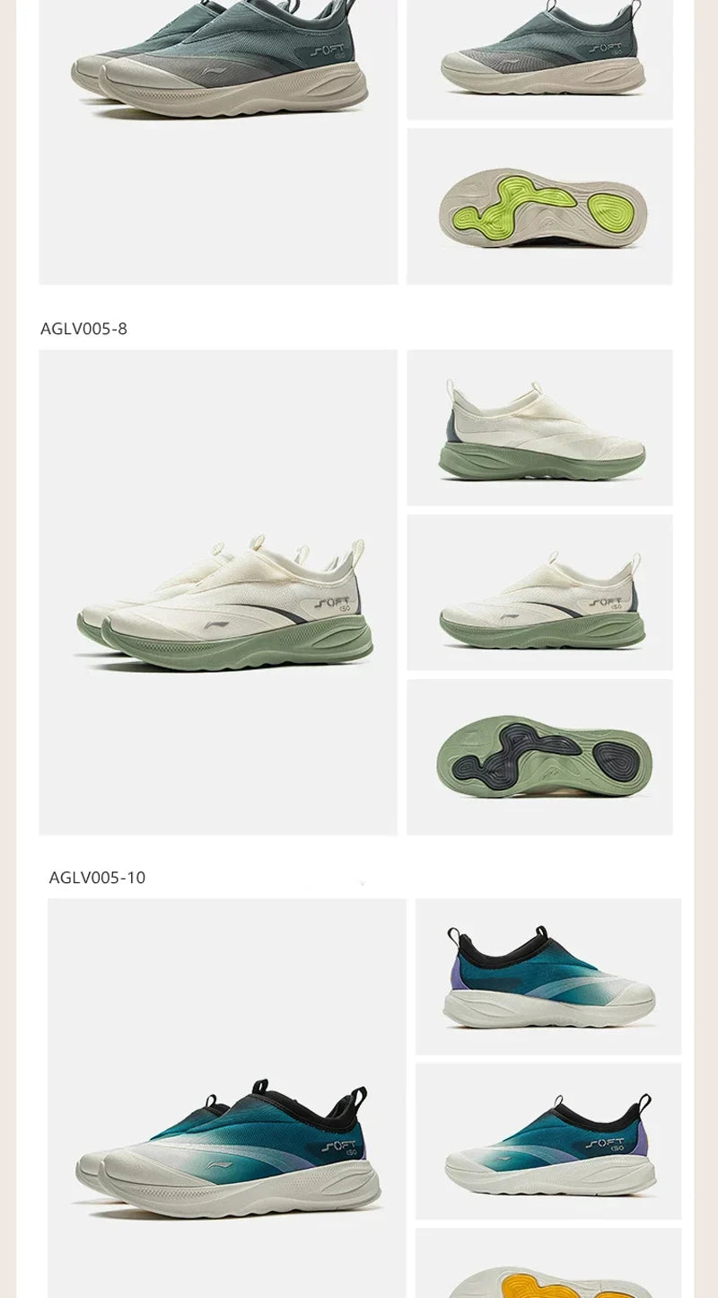 Men's SOFT GO 2 Walking Shoes COMFOAM Slip-on Soft Thick Heel LiNing Comfortable Wearable Sports Casual Shoes AGLV005