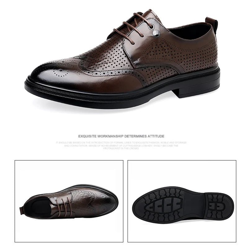 Handmade Men's Oxford Shoes designer Brogue Men Leather Shoes Luxury Fashion Wedding Shoe Business Office Men's Shoes Size 38-44