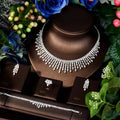 Gorgeous Niche Tassel Accessories Necklace Earrings Bridal Wedding Party AAA Zirconia Set 4 Pcs Evening Gift S-316