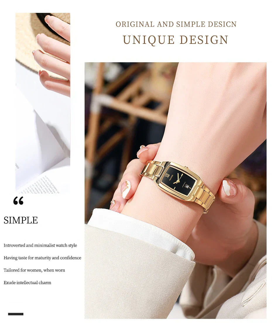 Elegant Women's Watch Fashion Stainless Steel Waterproof Ladies Quartz Wristwatch Luxury Bracelet Watches Date Reloj mujer