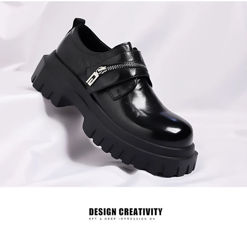 2026 New Derby men's leather shoes Thick bottomed British style design Leisure Party Business Office Luxury adult shoes