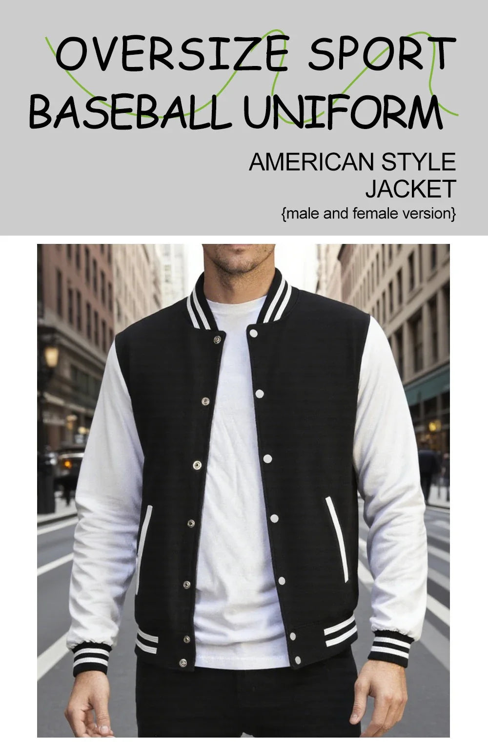 Los Angeles Art Letter Prints 2 Colors Tops Men Autumn Winter Casual Jackets Fashion Soft Baseball Jersey Loose Sports Clothes