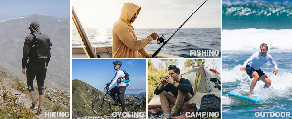 Mens 1/4 Zip UPF 50+ Shirts Sun Protection Running Surfing Athletic Shirt Lightweight Rash Guard Long Sleeve Hoodie