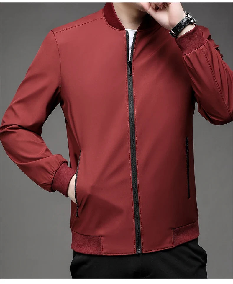 Men's High-Quality Fashion Spring Baseball Collar Business Casual Jacket Handsome Youth Coat Dad Jacket M-5XL