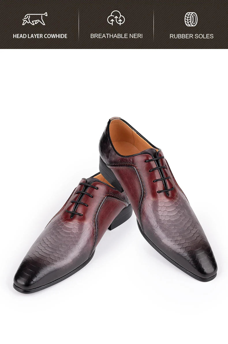 Luxury Business Men Oxford Shoe Elegant Top Quality Formal Genuine Leather Shoe Man Derby Brogues Shoes Wedding Party Shoes