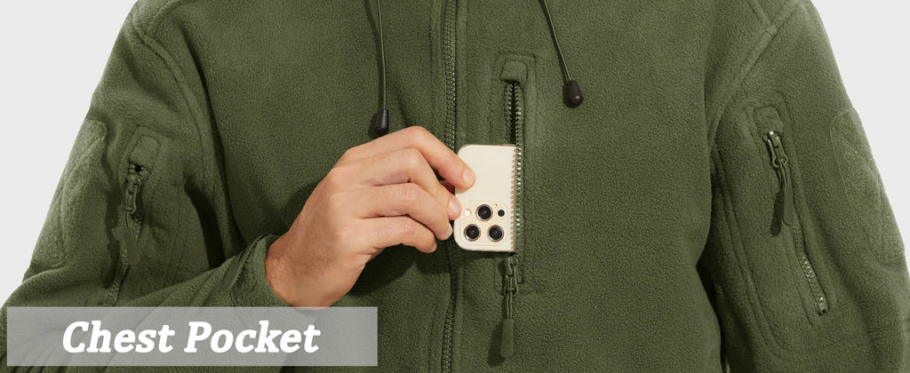 Fall Winter Men's Hooded Fleece Jacket Full Zip Up Soft Warmth Windproof Coat Outdoors Working Hiking Fishing Outerwear
