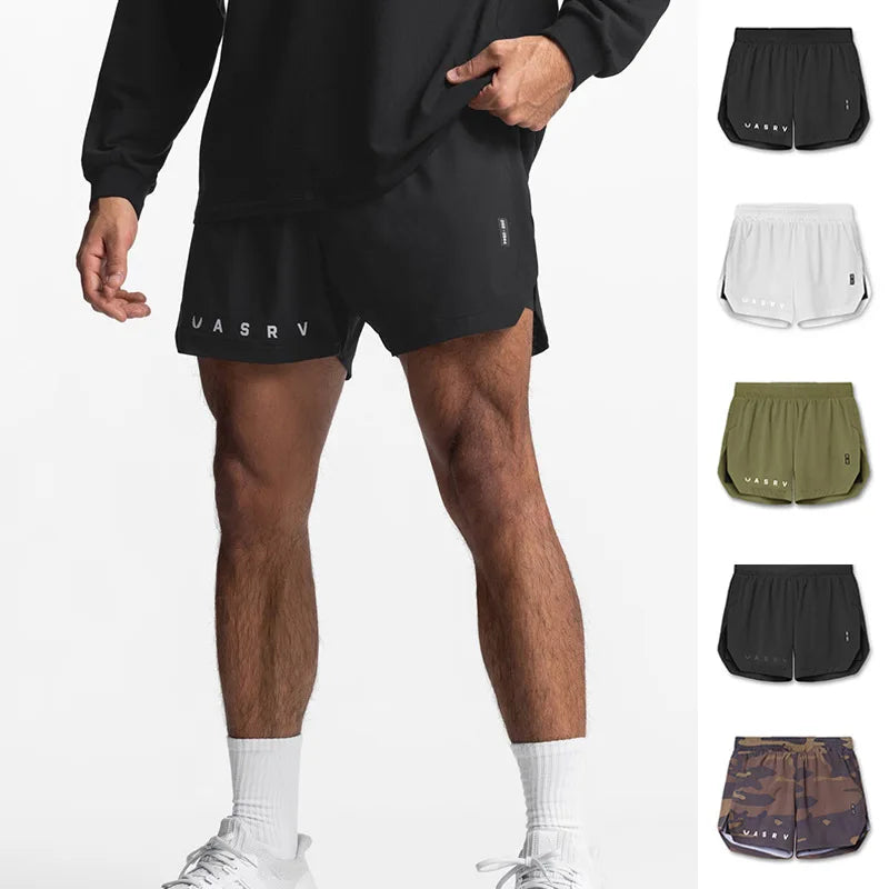 Mens Gym 2 in 1 Jogger Sport Short Pants Man Quick Dry Running Workout Basketball Shorts Male Gym Fitness Sweatpant Bottoms