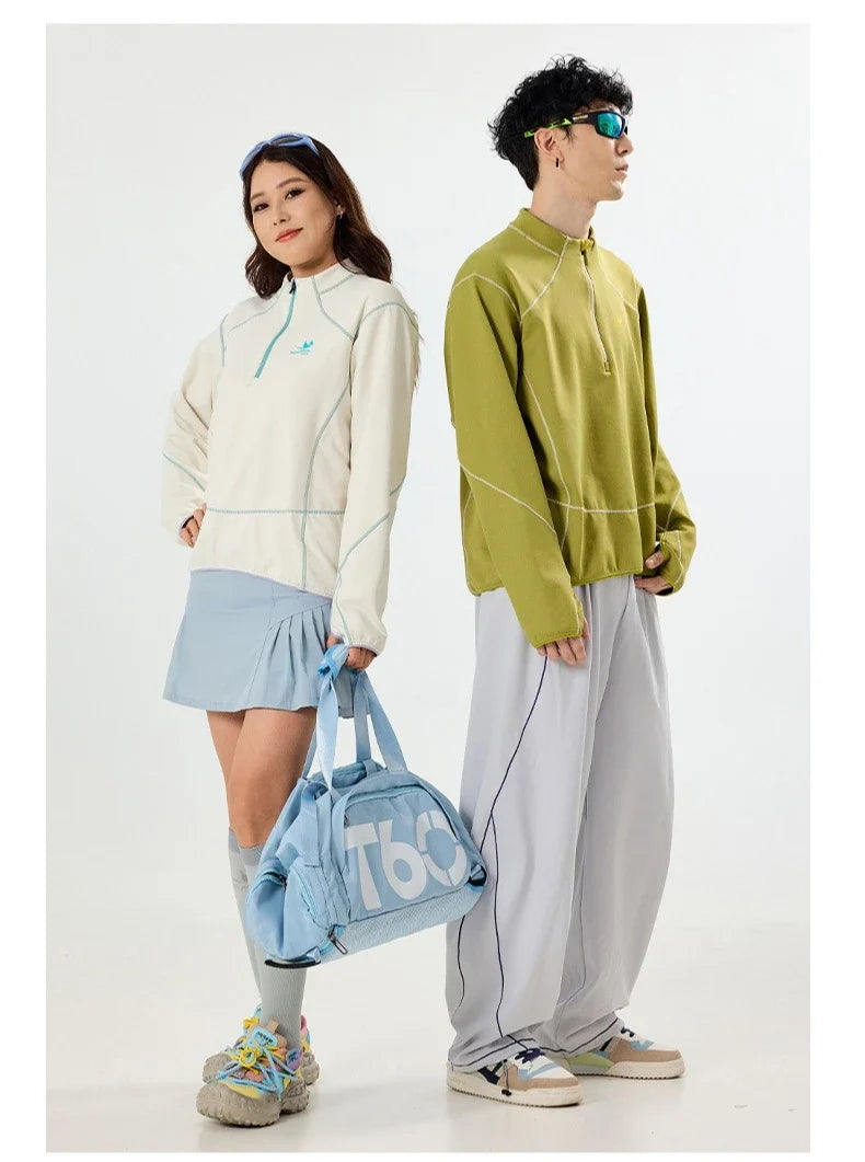 Retro Lightweight Quick-Dry Long-Sleeve Outdoor Top for Couples: Ideal for Running & Cycling