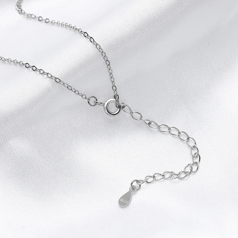 1-5ct Real Moissanite Necklace for Women Sparkling S925 Sterling Silver Jewelry Water Drop Pendant Girls Birthday Gift