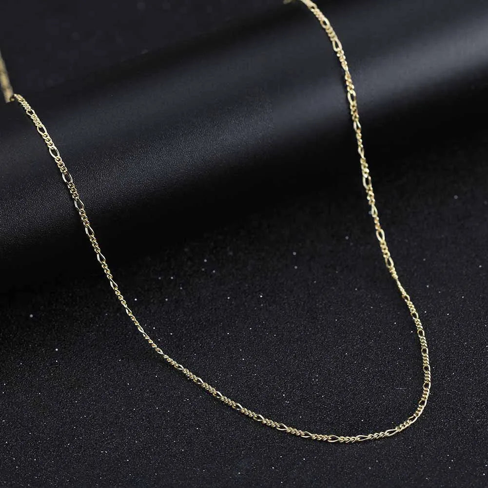 Trend 925 Sterling Silver 1.7mm 16-24 Inch Figaro Chain Necklace Figaro Link Chain Collares Minimalism Jewelry SC27