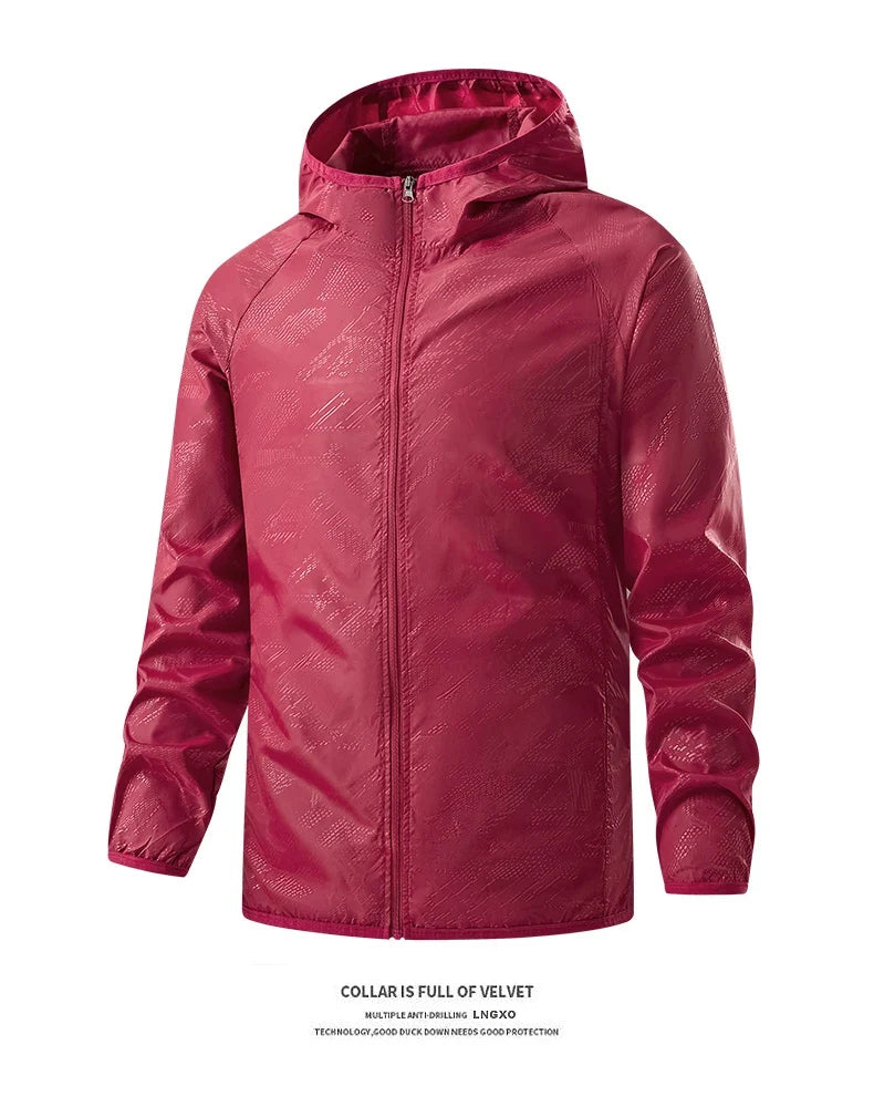 Men's Women's Waterproof Hiking Jackets Quick Dry Sun Protective Windbreaker Unisex Camping Climbing Outdoor Rain Coat