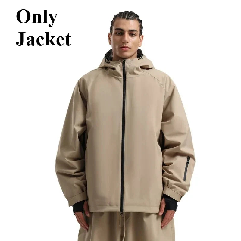 SNOW Winter Ski Jacket Men Waterproof Insulated Snow Tops Super Loose Snowboard Clothes Breathable Windproof Skiing Hoodies