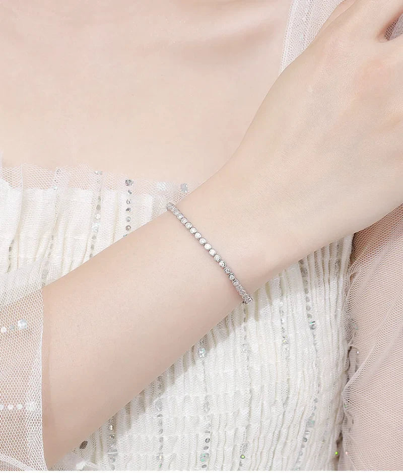 Bezel Full 2/3mm D Color Moissanite Tennis Necklace for Women S925 Silver Plated 18K Gold GRA Certified Diamond Bracelets