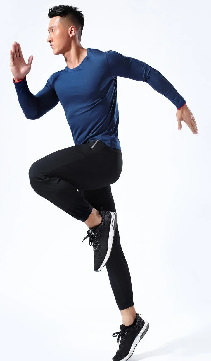 Men Running Sport Shirts Tops Long Sleeve Plus Size Tees Dry Fit Breathable Training Clothes Gym Sportswear Fitness Sweatshirts
