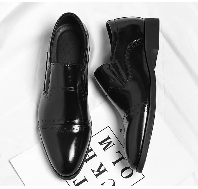 Big Size Dress Shoes for Men Solid Color Summer Autumn Fashion Business Casual Shoes Male British Style Cow Leather Shoe Man