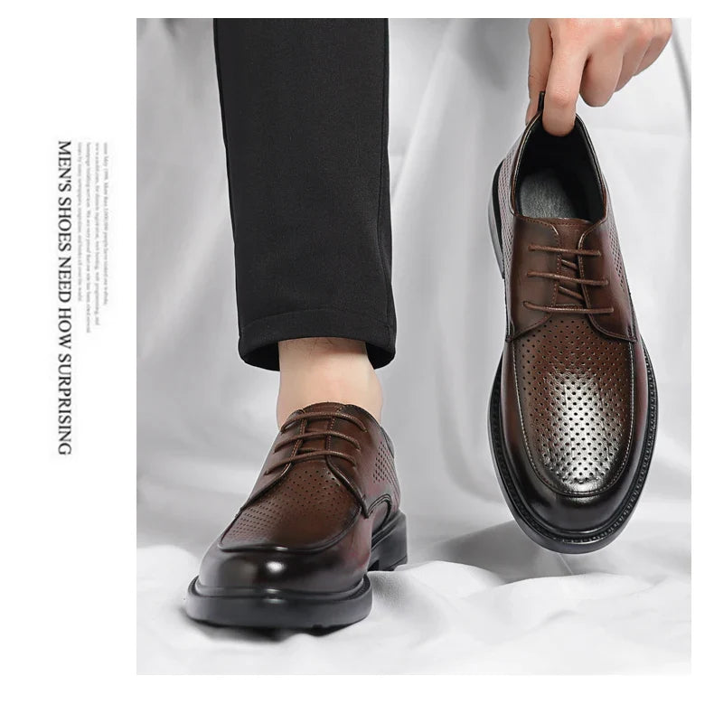 Big Size Elevator Shoes Men Leather Shoes Height Increasing Shoes For Man Increase Insole 6-8CM Invisible Heightening Lift Shoes