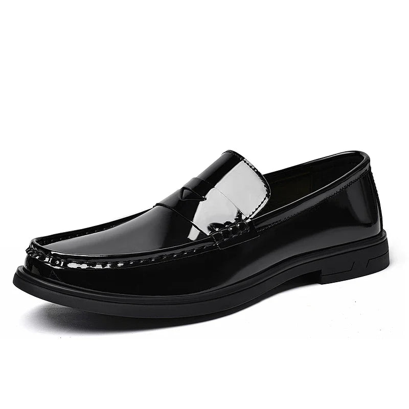 2026 New Men's Patent Leather Penny Loafers Slip On Design Soft Cushion Insole Wear Resistant Sole Business Wedding Party Shoes