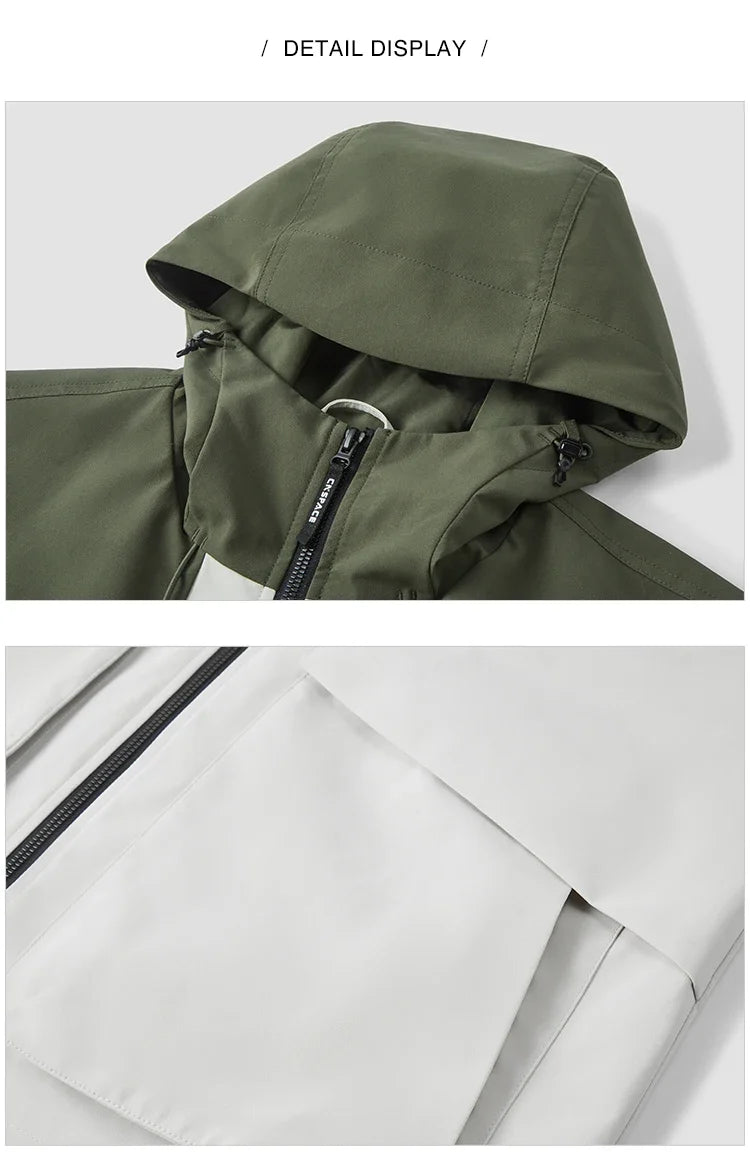 Men Jacket Outdoor Mountain Style Hooded Loose Couple Casual Style Autumn Lightweight Outerwear Daily Wear 2026