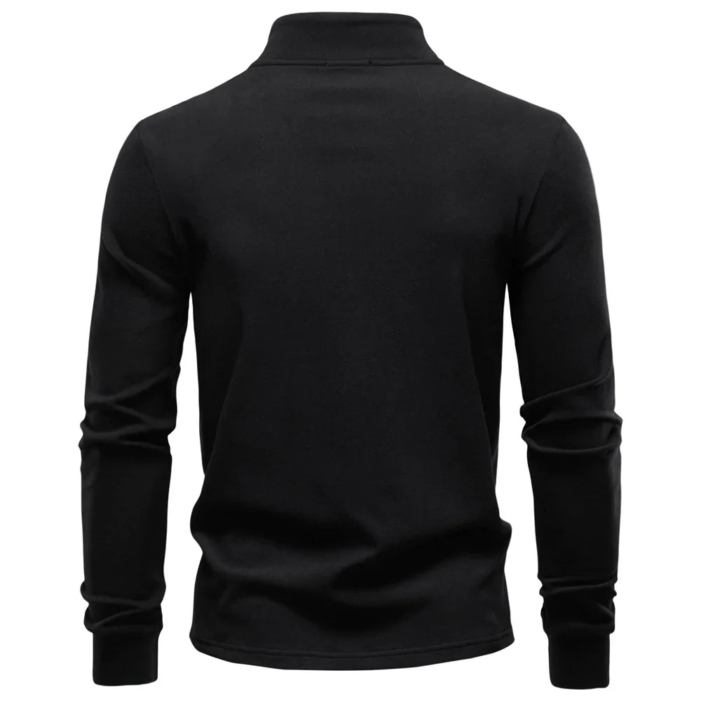 New Men Solid Color Zipper Soft Shell Sweatshirt Long Sleeve Breathable Warm Pullover Casual Streetwear Jacket‌