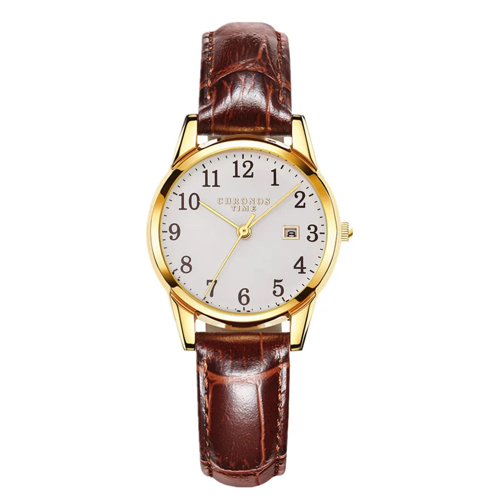 Luxury Watch For Woman High Quality Ladies Quartz Watch Waterproof Date Leather Women Watches reloj+box