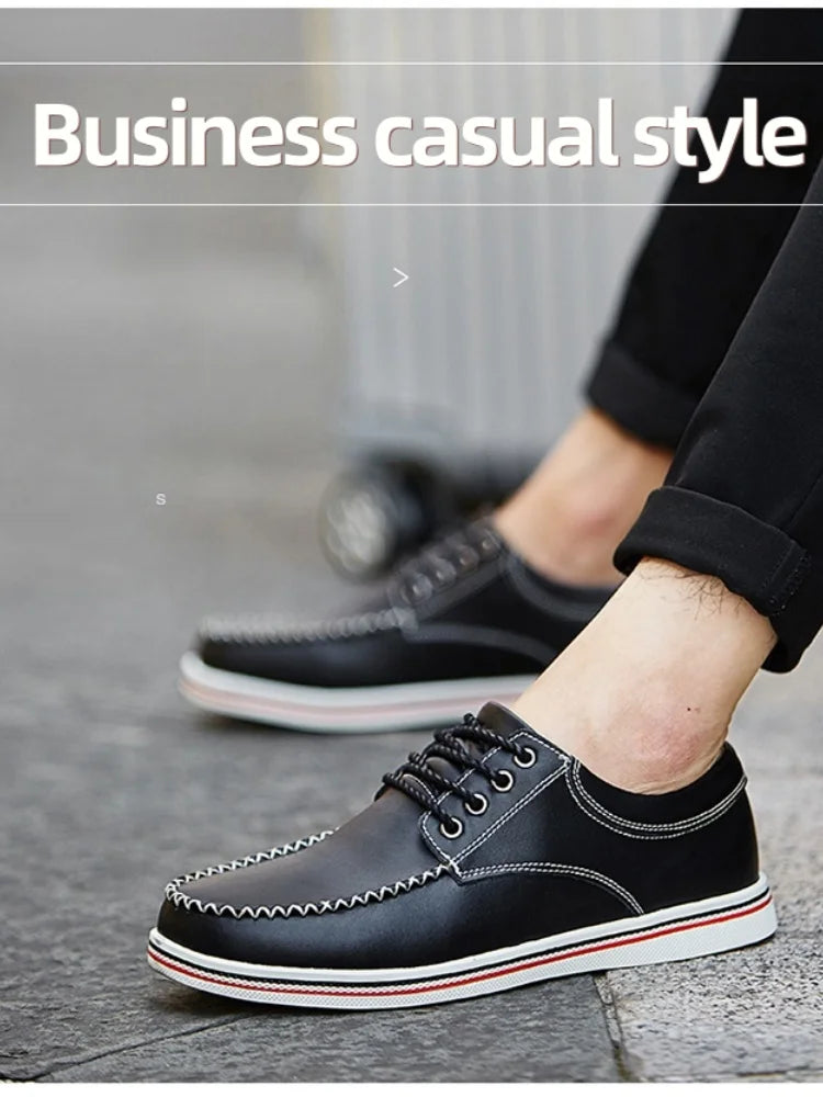 Men's casual business shoes flat shoes men's shoes handmade casual shoes British business people dress casual shoes plus size 47