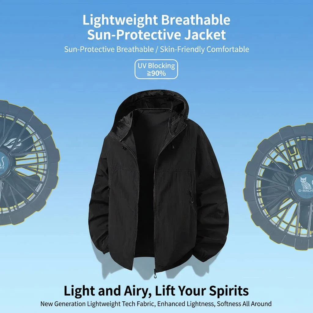 Couple Summer Cooling Fan Vest, Breathable Heat-Resistant Air Conditioned Sleeveless Workwear for Outdoor Use(Not Power)