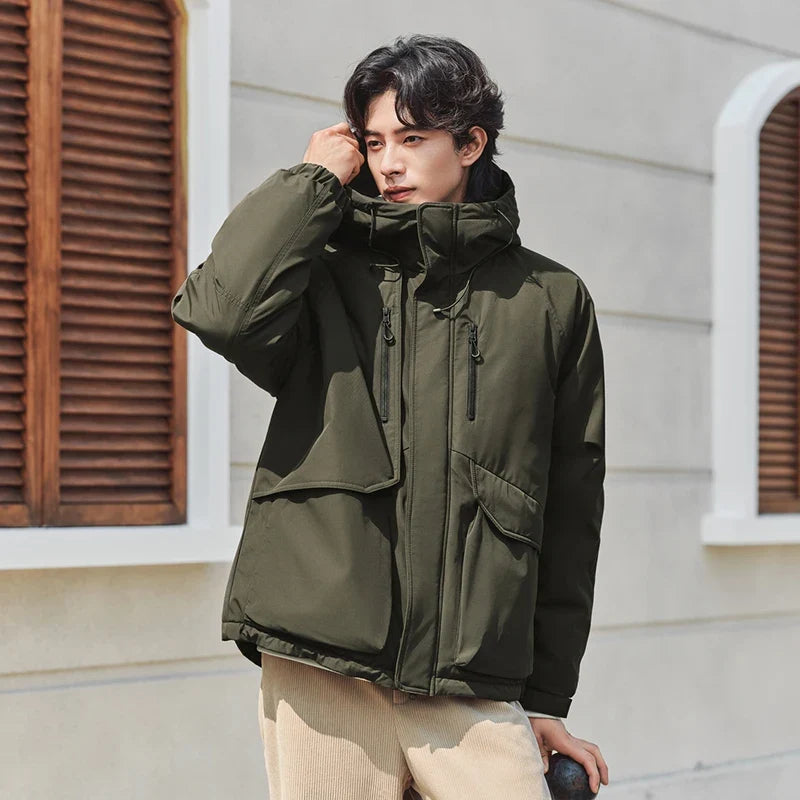 Cotton-Padded Jacket Men 2024 Winter Waterproof, Oil-Resistant, Stain-Resistant and Windproof Outerwear Loose