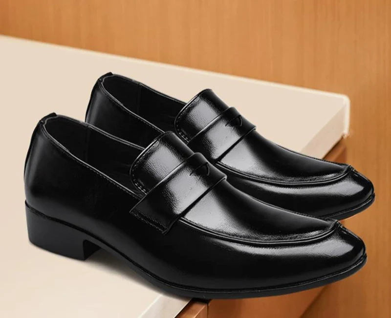 Business Pointed Toe Men's Formal Loafers Shoes Spring Autumn New Legitimate Leather Footwear Cheap Clearance Social Shoe Male