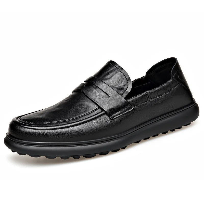 Spring Autumn New Genuine Leather Shoes for Men Black Fashion Business Casual Shoes Male High Quality Designer Loafers Man