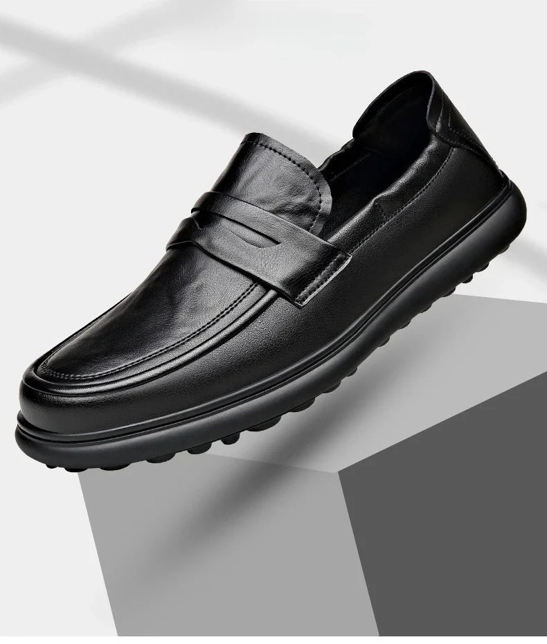 Spring Autumn New Genuine Leather Shoes for Men Black Fashion Business Casual Shoes Male High Quality Designer Loafers Man