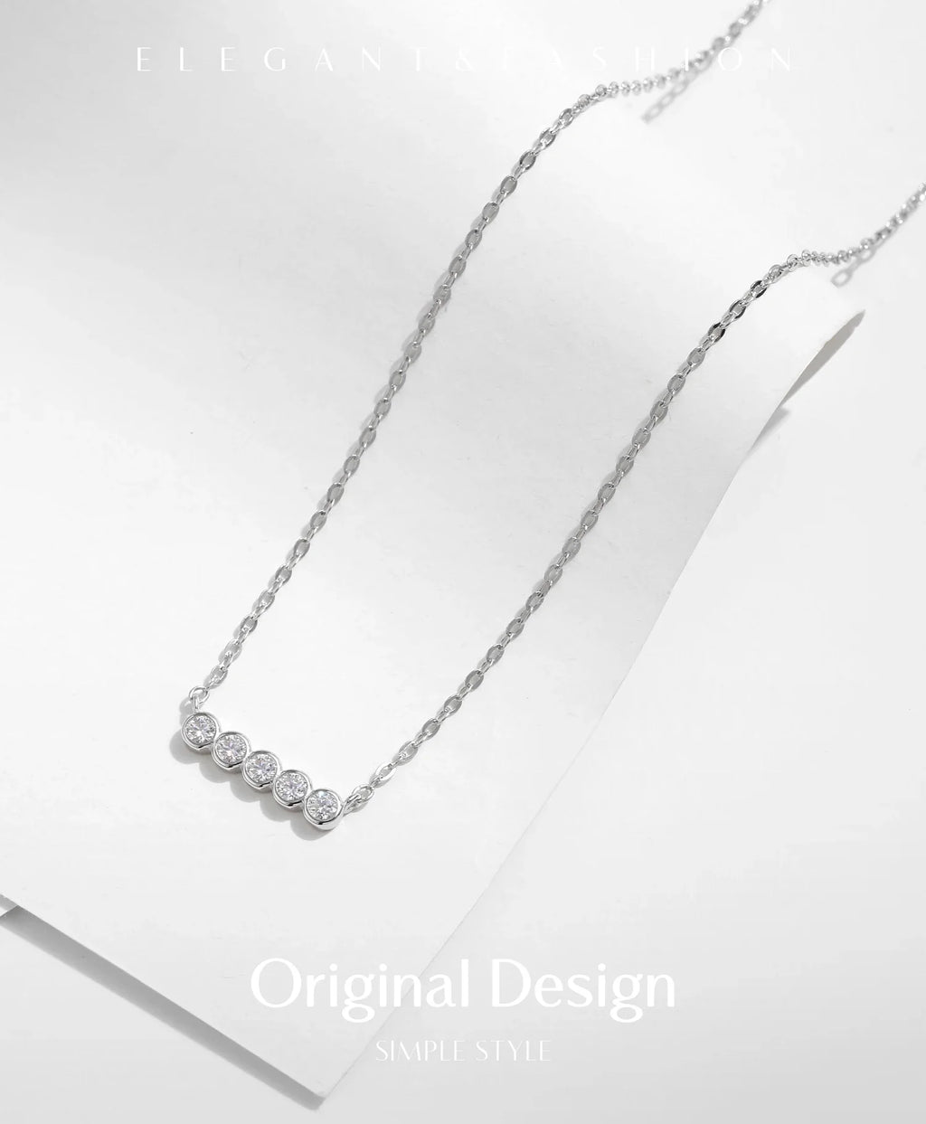 D Color Moissanite 925 Sterling Silver Stackable Pendant Necklaces Lab Diamond Link Chain Jewelry For Women Luxury Gift