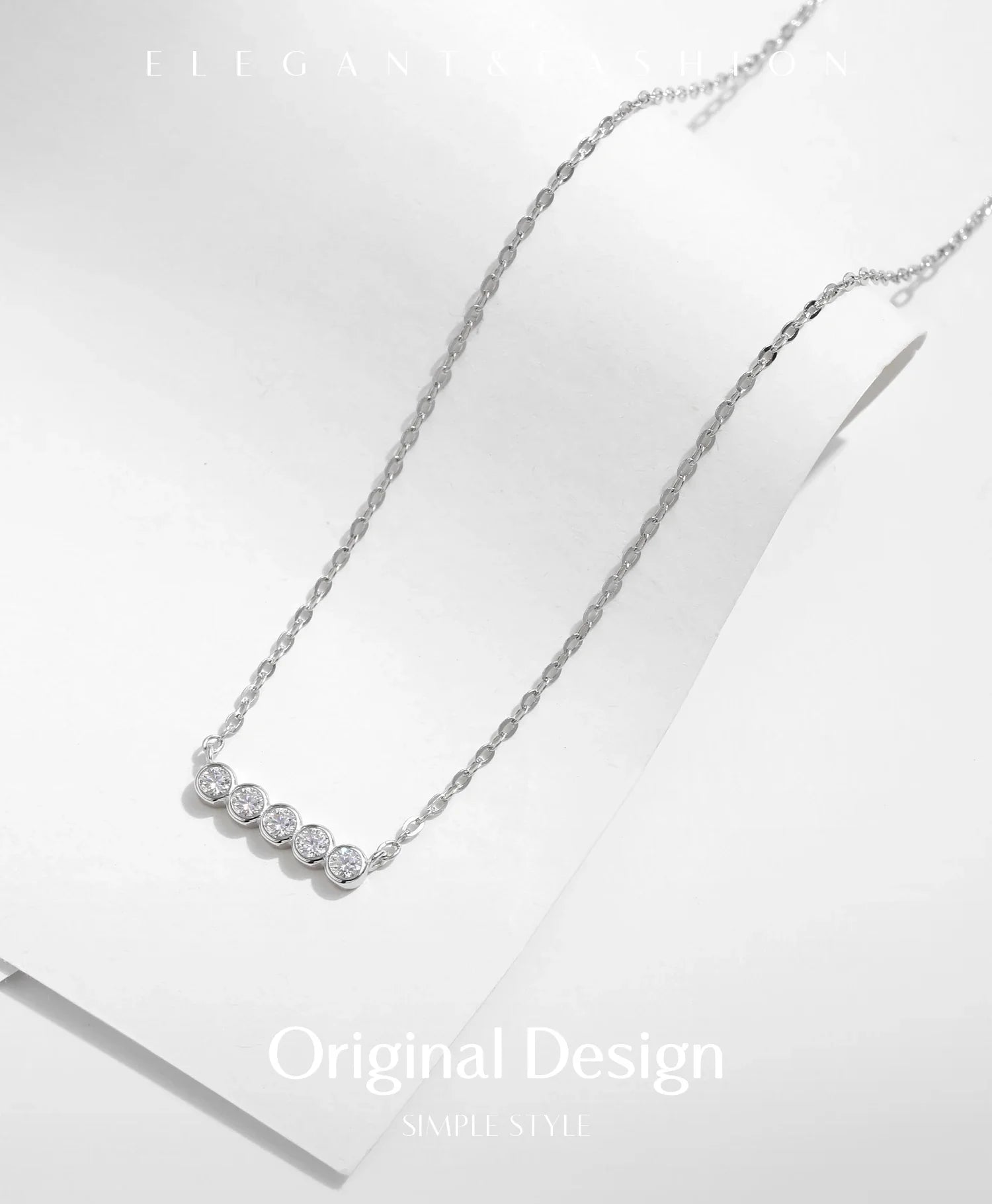 D Color Moissanite 925 Sterling Silver Stackable Pendant Necklaces Lab Diamond Link Chain Jewelry For Women Luxury Gift