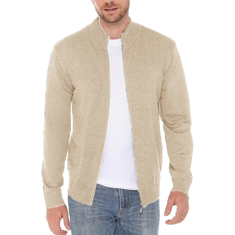 Animal Game Men's Zipper SweatCoats Casual Cardigan Sweaters Stand Cold Blouse Knitwear Winter Outdoor Jumper Warm Streetwear