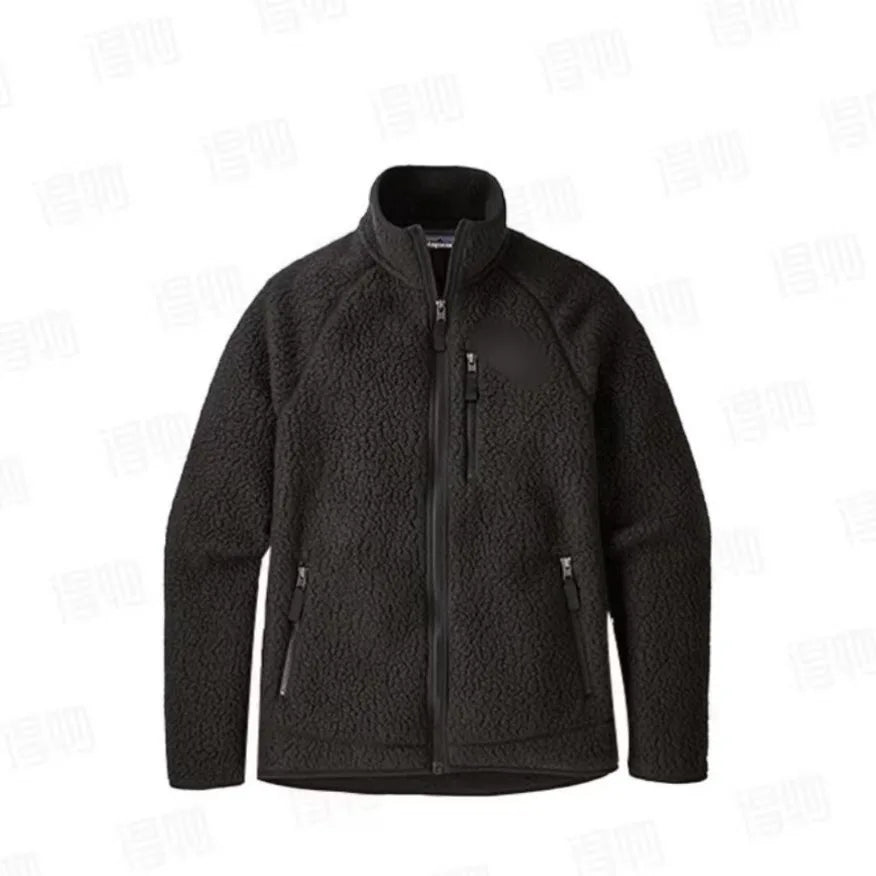 Men's Fleece Lined Jacket Autumn Winter Warm Stand Collar Zipper Casual Versatile Long Sleeve Cotton Nylon Lined Indoor Outdoor