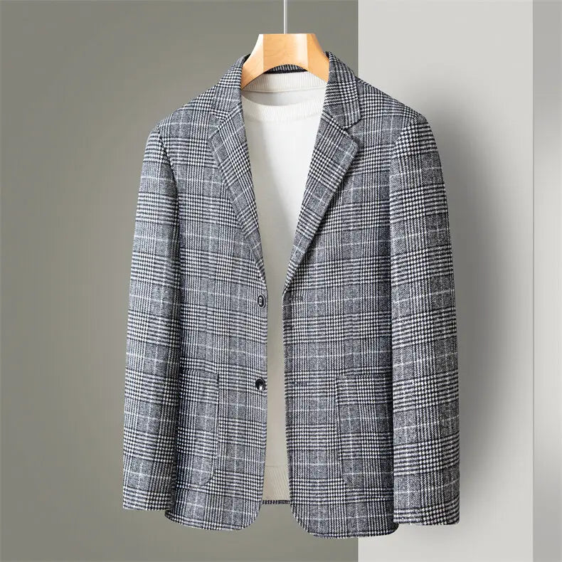 2025 New Business Dinner Gentleman Slim Gentleman Group Dress Fashion Men British Style Dress Best Man Plaid Plaid Plaid Blazer