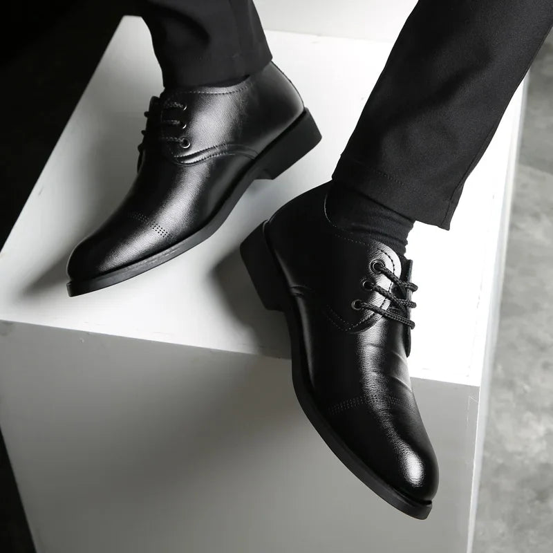 Mens Formal Business Oxford Shoes Classic Leather Dress Shoes for Wedding and Office