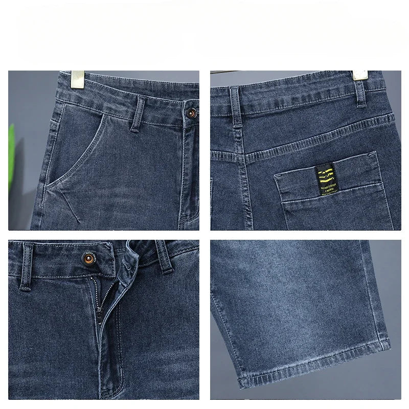 Men's Straight Casual Denim Shorts Simple Solid Cargo Slim Jeans Comfortable Breathable Bermuda Short Pants Summer 2025 Y2K