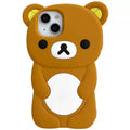 For iPhone 17 16 15 14 13 12 11 Pro Plus mini Max Xs XR 6 7 8 SE Silicone Rilakkuma Bear Soft Cover Case