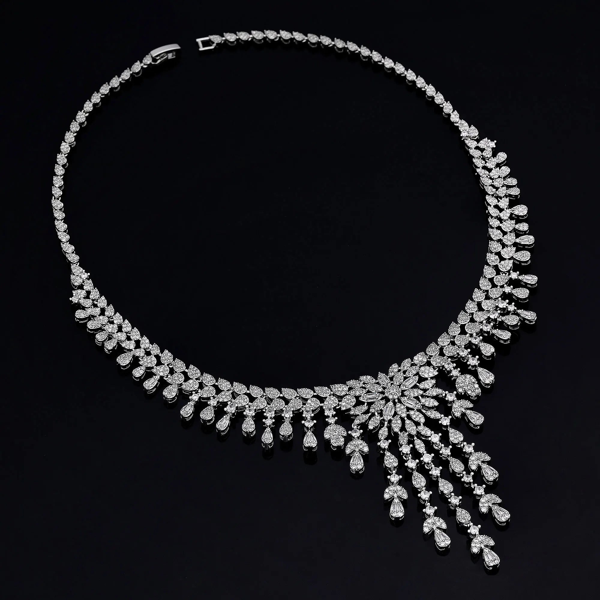 2024 New 4-Piece Designer Bride Wedding Jewelry Set Women's Discount Fashion Elegant Women's Set Wedding Neck Jewelry Bride