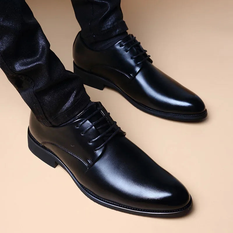 Men's Wedding Leather Business Shoes – Formal Oxford Dress Footwear