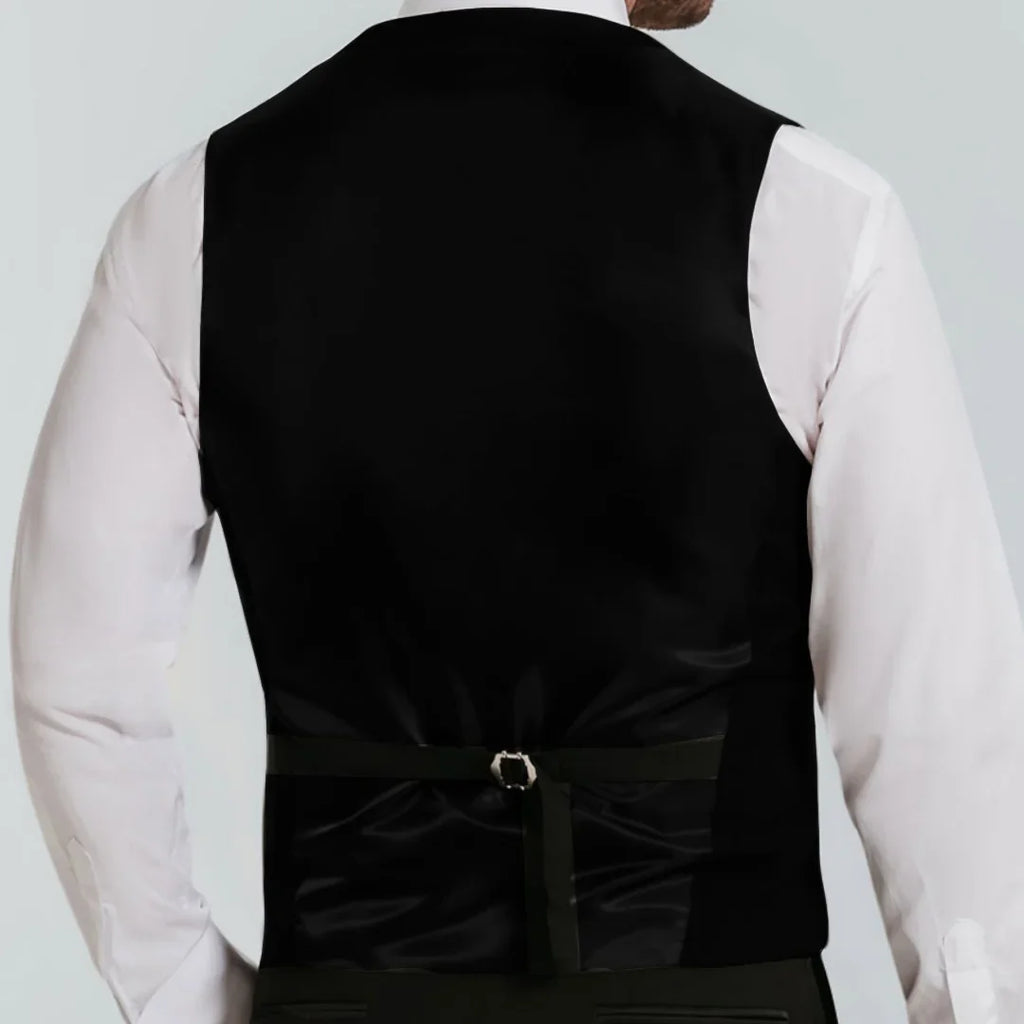 Men Vest Black With Lapel Single Button Waistcoat For Wedding Birthday Party Prom Business Work Daily Casual Men Suit Vest