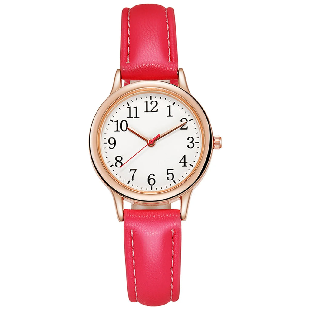 Women Quartz Fine Watch Easy To Read Arabic Numerals Simple-Dial