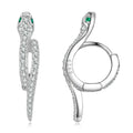 925 Sterling Silver 3D Snake Earrings for Women Shiny Zircon Snake Ear Buckles Statement Fine Jewelry Party Gift BSE669