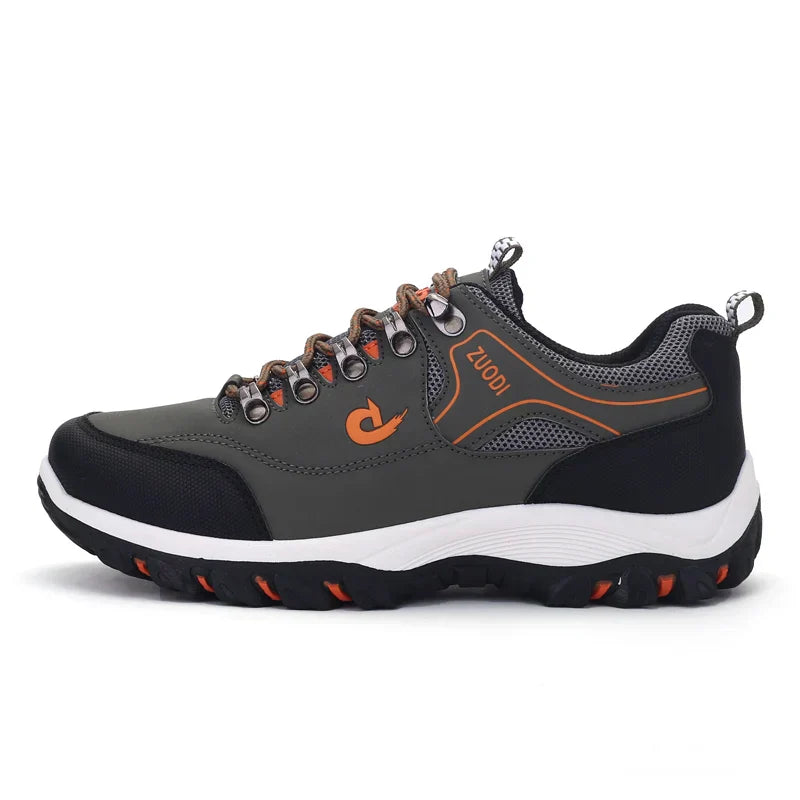 Autumn And Winter Models, Men's Waterproof Hiking Shoes, Outdoor PU Leather Sports Shoes, Wear-Resistant,  Walking, Tactical