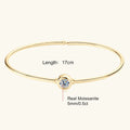0.5CT Moissanite Bangle Bracelet 18K Gold Plated 925 Sterling Silver Classic Bangle Bezel Set Diamond Bracelet for Women Gifts
