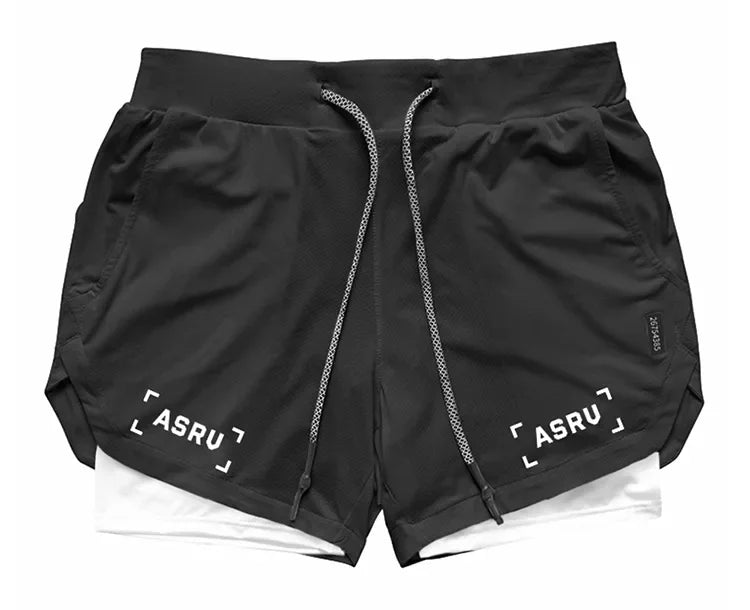Men's Summer Quick Dry Running 2 in 1 Shorts Sports Jogger Short Pants Male Gym Fitness Workout Sweatpants Plus Size M-5XL